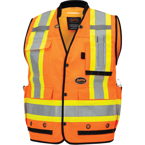 6680 High-Visibility Antimicrobial Mesh-Back Surveyor Vest, High Visibility Orange, Small, Polyester Helyx Safety & Industrial Supplies