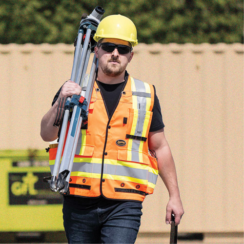 6680 High-Visibility Antimicrobial Mesh-Back Surveyor Vest, High Visibility Orange, Small, Polyester Helyx Safety & Industrial Supplies