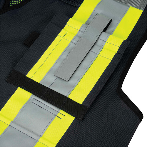 6679 High-Visibility Antimicrobial Mesh-Back Surveyor Vest, Black, Small, Polyester Helyx Safety & Industrial Supplies