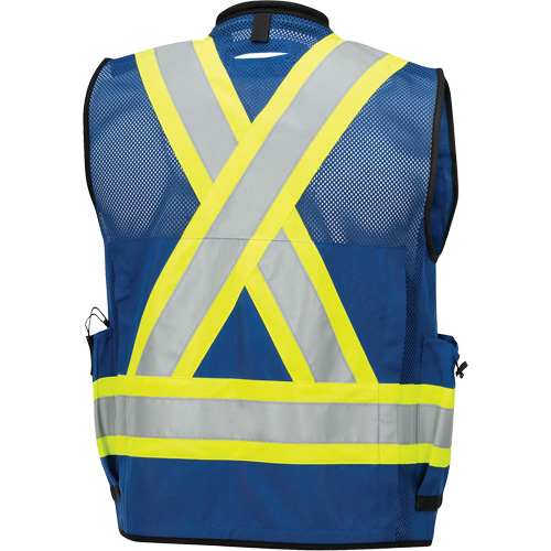 6681 High-Visibility Antimicrobial Mesh-Back Surveyor Vest, Royal Blue, Small, Polyester Helyx Safety & Industrial Supplies