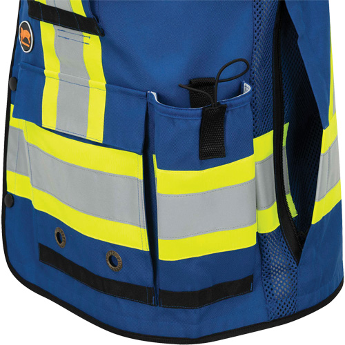 6681 High-Visibility Antimicrobial Mesh-Back Surveyor Vest, Royal Blue, Small, Polyester Helyx Safety & Industrial Supplies