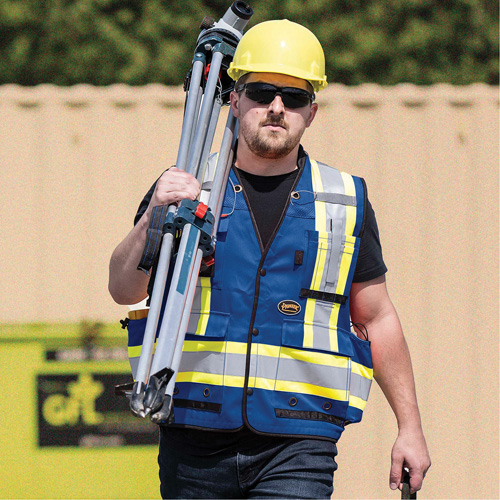6681 High-Visibility Antimicrobial Mesh-Back Surveyor Vest, Royal Blue, Small, Polyester Helyx Safety & Industrial Supplies