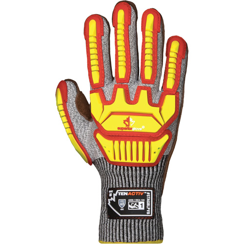 TenActiv STAGBLPVB Impact Gloves, Medium, Cowhide Palm, Knit Wrist Cuff Helyx Safety & Industrial Supplies