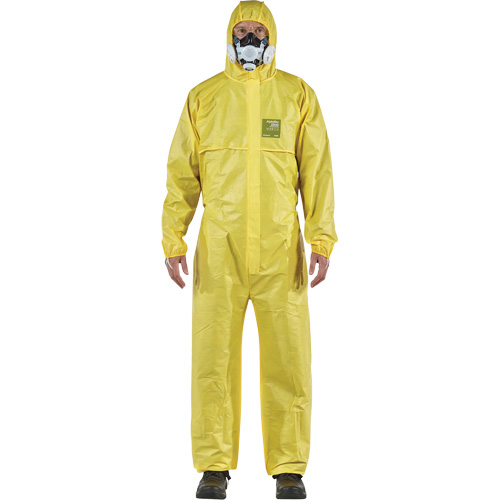 Combinaison AlphaTec 2300 STANDARD &agrave; coutures bord&eacute;es, mod&egrave;le 147, Petit, Jaune, Enduit de poly&eacute;thyl&egrave;ne/Polypropyl&egrave;ne Helyx Safety & Industrial Supplies