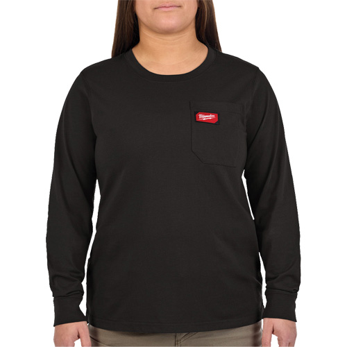 GRIDIRON Long Sleeve Pocket T-Shirt, Women's, X-Small, Black Helyx Safety & Industrial Supplies