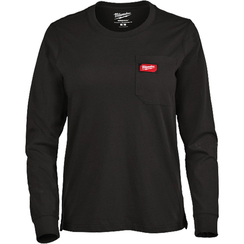 GRIDIRON Long Sleeve Pocket T-Shirt, Women's, X-Small, Black Helyx Safety & Industrial Supplies