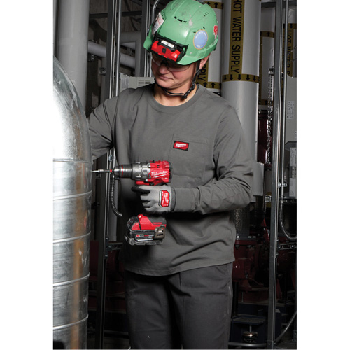 GRIDIRON Long Sleeve Pocket T-Shirt, Women's, X-Small, Blue Helyx Safety & Industrial Supplies