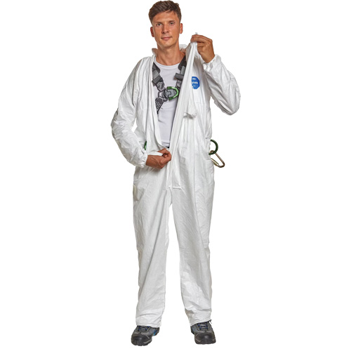 Harness-Compatible Disposable Coverall, Small, White, Tyvek&reg; 500 Helyx Safety & Industrial Supplies