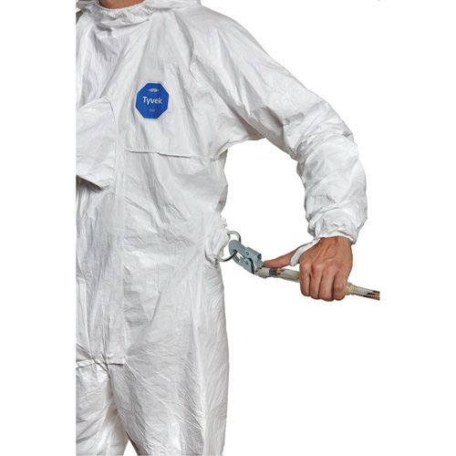 Harness-Compatible Disposable Coverall, Small, White, Tyvek&reg; 500 Helyx Safety & Industrial Supplies