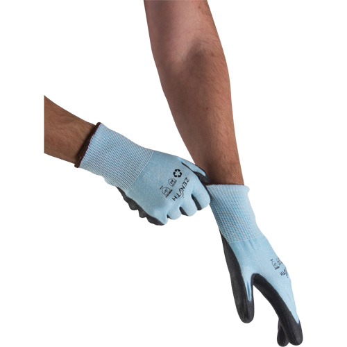 Eco-Friendly Stretch Cut-Resistant Gloves, Size 9, 13 Gauge, Polyurethane Coated, HPPE/RPET Shell, ASTM ANSI Level A3 Helyx Safety & Industrial Supplies
