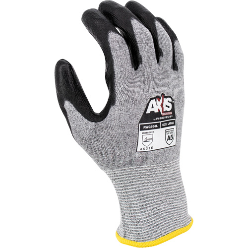 RWG566 AXIS Cut Protection Touchscreen Work Glove, Size X-Small, 18 Gauge, Polyurethane Coated, Stainless Steel/HPPE Shell, ASTM ANSI Level A5/EN 388 Level E Helyx Safety & Industrial Supplies