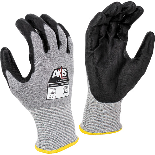 RWG566 AXIS Cut Protection Touchscreen Work Glove, Size X-Small, 18 Gauge, Polyurethane Coated, Stainless Steel/HPPE Shell, ASTM ANSI Level A5/EN 388 Level E Helyx Safety & Industrial Supplies