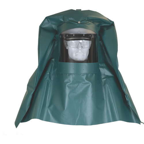 Cagoule anti-&eacute;claboussures chimiques et casquette rigide avec visi&egrave;re r&eacute;sistante aux produits chimiques Helyx Safety & Industrial Supplies