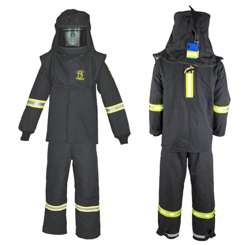 Ensemble de manteau contre l'arc &eacute;lectrique TCG grand avec courroie de sortie, 75 cal/cm² Helyx Safety & Industrial Supplies
