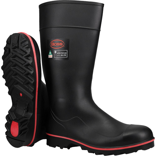 Boss&reg; Footwear Full ESR Safety Boot, Polyblend/PVC, Steel Toe, Size 4 Helyx Safety & Industrial Supplies