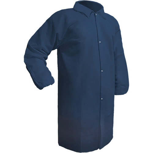 Care Lab Coat, Polypropylene, Large, Blue Helyx Safety & Industrial Supplies