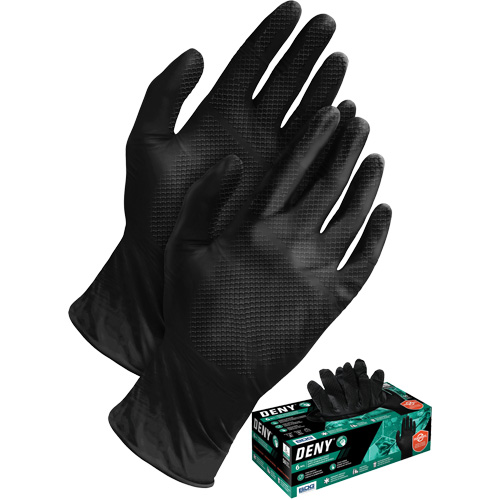 Gants jetables Deny, Petit, Nitrile, 6 mils, Sans poudre, Noir Helyx Safety & Industrial Supplies