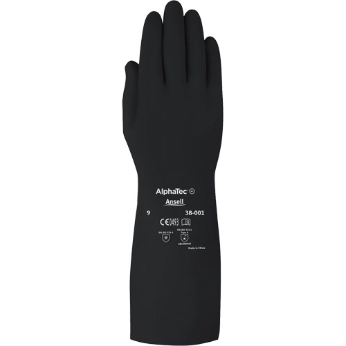AlphaTec 38001PP Medium Duty Chemical-Resistant Gloves, Size 8, 14" L, Butyl Rubber, 14-mil Helyx Safety & Industrial Supplies