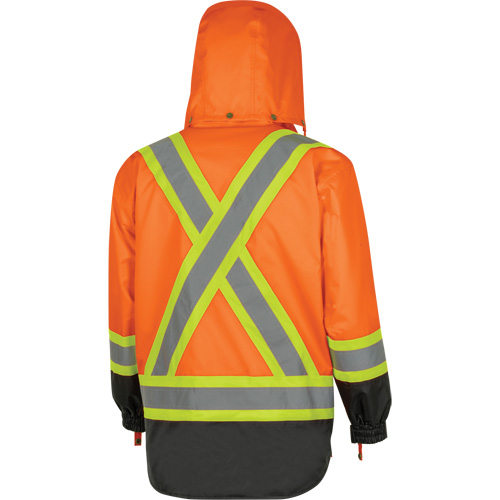 5056 Pioneer&reg; Yukon 7-in-1 Waterproof Winter Safety Parka, Polyester, Black/High Visibility Orange, X-Small Helyx Safety & Industrial Supplies