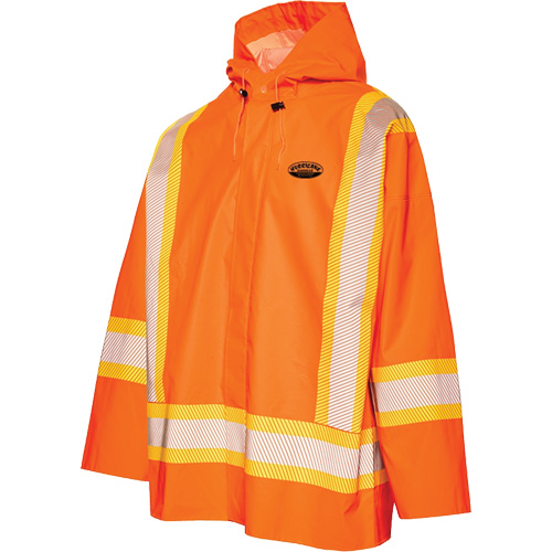 R804 Hurricane Rain Jacket, Small, High Visibility Orange Helyx Safety & Industrial Supplies