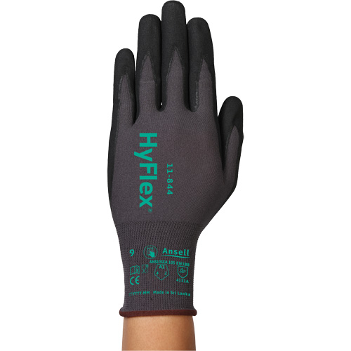 HyFlex&reg; 11-844 Gloves, Size 5/2X-Small, 15 Gauge, Foam Nitrile Coated, Nylon/Spandex Shell, ASTM ANSI Level A1/EN 388 Level 1/EN 388 Level A Helyx Safety & Industrial Supplies
