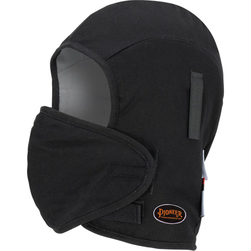 Pioneer 766A Flame-Resistant Quilted Hard Hat Liner with Detachable Mouthpiece, Black/Grey, Cotton/FR-Tech&reg;/Modacrylic/Nylon Helyx Safety & Industrial Supplies