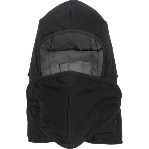 Pioneer 766A Flame-Resistant Quilted Hard Hat Liner with Detachable Mouthpiece, Black/Grey, Cotton/FR-Tech&reg;/Modacrylic/Nylon Helyx Safety & Industrial Supplies