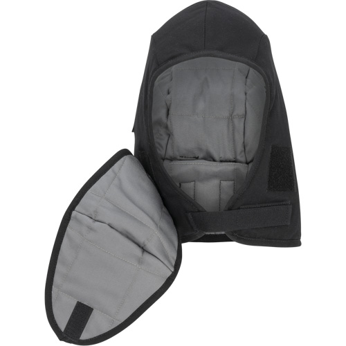 Pioneer 766A Flame-Resistant Quilted Hard Hat Liner with Detachable Mouthpiece, Black/Grey, Cotton/FR-Tech&reg;/Modacrylic/Nylon Helyx Safety & Industrial Supplies
