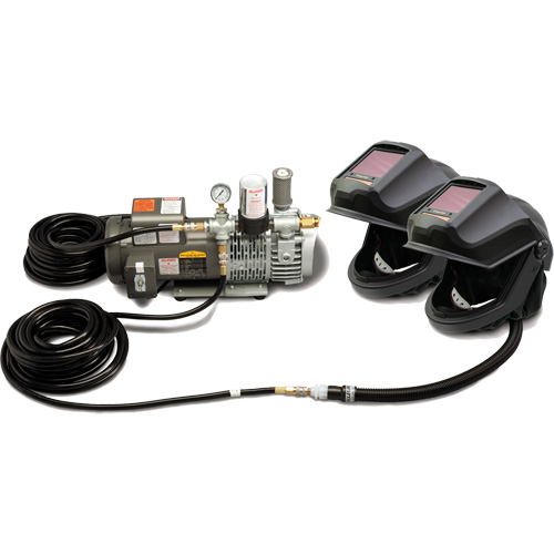 2-Worker DEFENDER Supplied Air Shield & Flip-Front Welding Helmet System Helyx Safety & Industrial Supplies