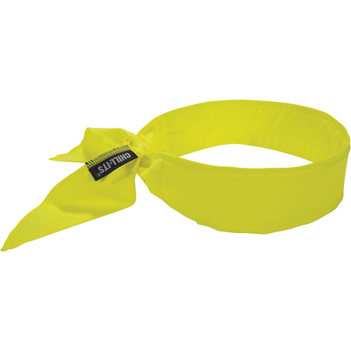 Chill-Its 6702 Cooling Headband with Embedded Polymers & Tie Closure, High Visibilty Lime-Yellow Helyx Safety & Industrial Supplies