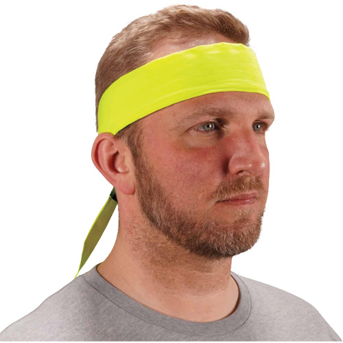 Chill-Its 6702 Cooling Headband with Embedded Polymers & Tie Closure, High Visibilty Lime-Yellow Helyx Safety & Industrial Supplies