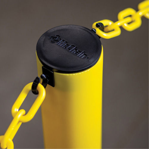 Ensemble de montants industriels avec chaîne en plastique, Hauteur de 37", Jaune Helyx Safety & Industrial Supplies