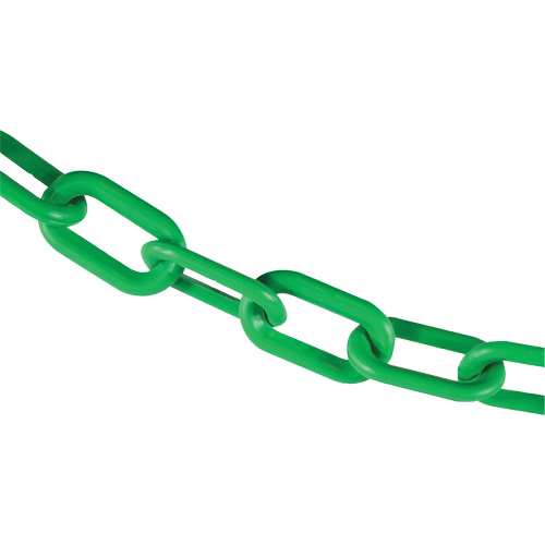Chaîne de barri&egrave;re en plastique, Vert, Maillon de 2", 100' de long Helyx Safety & Industrial Supplies