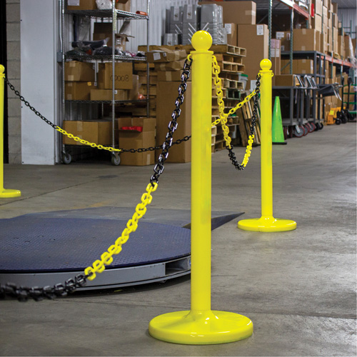 Chaîne de barri&egrave;re en plastique &agrave; deux couleurs, Vert/Blanc, Maillon de 2", 500' de long Helyx Safety & Industrial Supplies