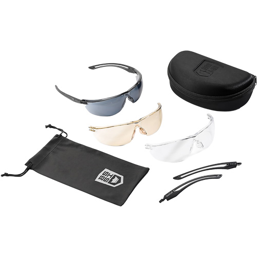Gunfire 2.0 Ballistic Protection Safety Glasses Kit, Clear/Smoke/Copper Lens, Anti-Fog/Anti-Scratch, ANSI Z87+ Helyx Safety & Industrial Supplies