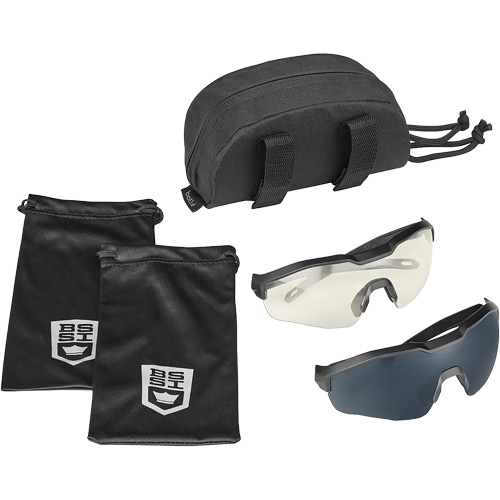 Ensemble de cache-œil pour lunettes de s&eacute;curit&eacute; MY6, Lentille Transparent/Fum&eacute;e, Antibu&eacute;e/Anti-&eacute;gratignures, ANSI Z87+ Helyx Safety & Industrial Supplies