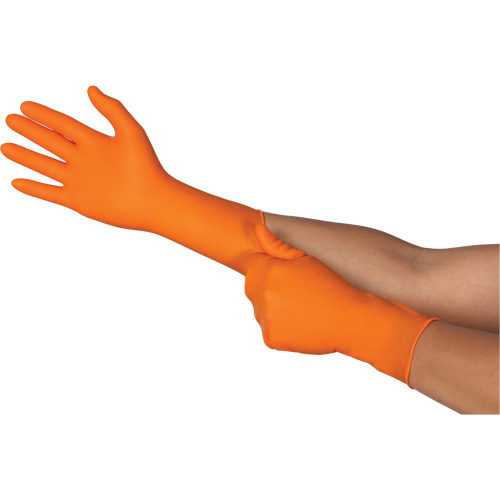 TOUCHNTUFF 93-800 Disposable Gloves, 6.5/7, Latex/Neoprene/Nitrile, 23.6-mil, Powder-Free, Orange Helyx Safety & Industrial Supplies