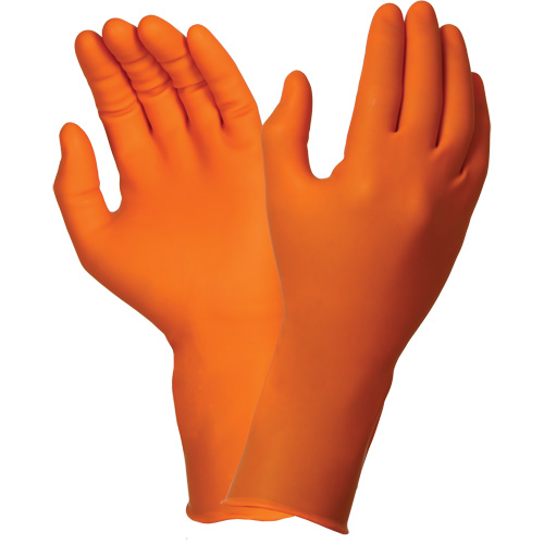 TOUCHNTUFF 93-800 Disposable Gloves, 6.5/7, Latex/Neoprene/Nitrile, 23.6-mil, Powder-Free, Orange Helyx Safety & Industrial Supplies