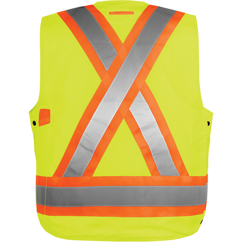 Veste haute visibilit&eacute; pour arpenteur, Orange haute visibilit&eacute;, Petit, Polyester Helyx Safety & Industrial Supplies
