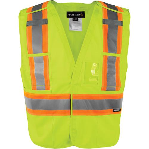 High-Visibility 5-Point Tear Away Vest, High Visibility Orange, Medium/Small, Polyester Helyx Safety & Industrial Supplies