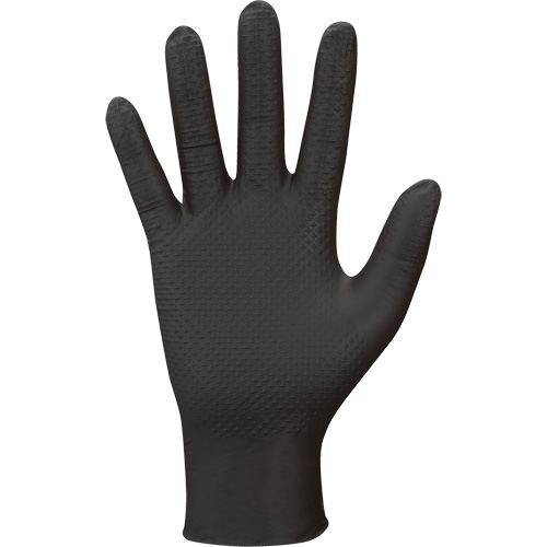 709B PyraGrip Disposable Gloves, 7/Small, Nitrile, 8-mil, Powder-Free, Black Helyx Safety & Industrial Supplies