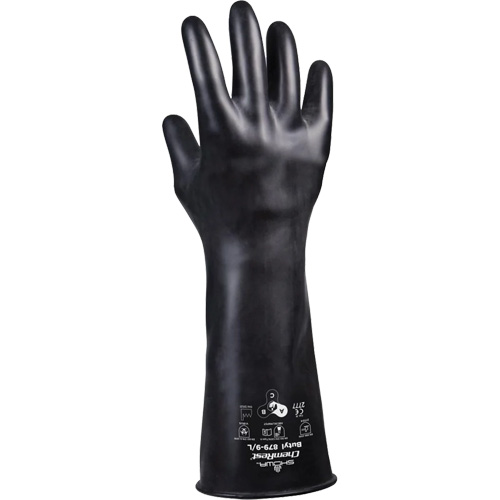 Gants r&eacute;sistants &agrave; l'acide 879, Taille Grand/9, 14" lo, Caoutchouc butyle, 28 mils Helyx Safety & Industrial Supplies