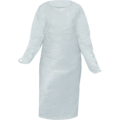 Blouse CoverMe avec passe-pouces, Taille unique, Blanc, Poly&eacute;thyl&egrave;ne Helyx Safety & Industrial Supplies