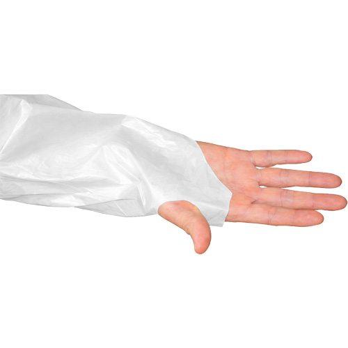 Blouse CoverMe avec passe-pouces, Taille unique, Blanc, Poly&eacute;thyl&egrave;ne Helyx Safety & Industrial Supplies