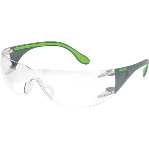 Lunettes de s&eacute;curit&eacute; gris/vert Adapt Lite, Lentille Transparent, Antibu&eacute;e/Anti-&eacute;gratignures, ANSI Z87+/R&eacute;pond ou surpasse la norme CSA Z94.3 Helyx Safety & Industrial Supplies