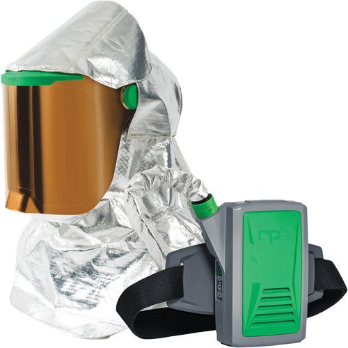 Z-Link Radiant Heat Respirator with Belt Mount & Blower, Facepiece Respirator/Headcover & Faceshield, Lithium-Ion Battery Helyx Safety & Industrial Supplies