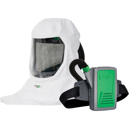 Respirateur T-Link avec casquette, tube de respiration, montage &agrave; la ceinture & APR motoris&eacute; PX5, Cagoule ample & visi&egrave;re, Pile Lithium-ion Helyx Safety & Industrial Supplies