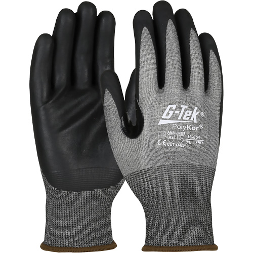 G-Tek&reg; Cut-Resistant Gloves with Touchscreen Capability, Size 2X-Large, 18 Gauge, Foam Nitrile Coated, PolyKor&reg; Shell, ASTM ANSI Level A4/EN 388 Level D Helyx Safety & Industrial Supplies