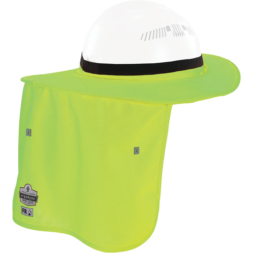 Chill-Its&reg; Lime Green FR Hard Hat Brim with Neck Shade Helyx Safety & Industrial Supplies