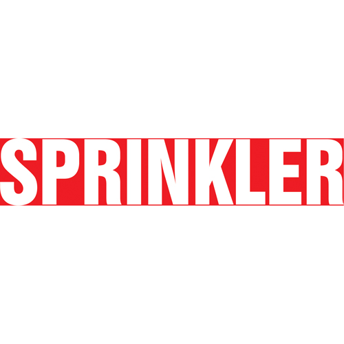 "Sprinkler" Pipe Marker, Self-Adhesive, 1" H x 8" W, White on Red Helyx Safety & Industrial Supplies